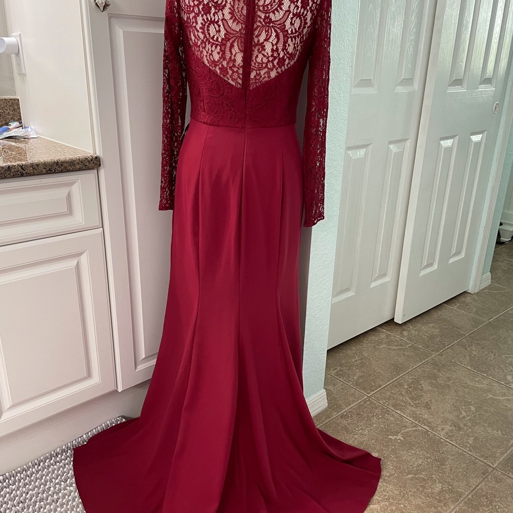Vivian Diamond Dressy Collection Burgundy Gown